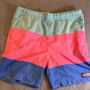Vineyard Vines Boy’s Green, Pink, and Blue Swim Shorts
